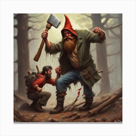 Gnome In The Woods Canvas Print