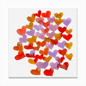 Retro Melting Hearts Canvas Print