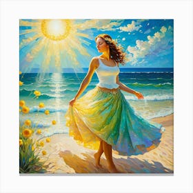 Girl On The Beach jk Canvas Print