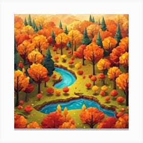 Autumn Forest Landscape Canvas Print