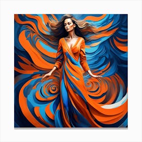 A Painting Of A Woman In A Long Dress A Digital Painting By Bencho Obreshkov Shutterstock Contest Winner Abstract Illusionism Color Vector An Oil Painting Canvas Print
