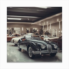 Classic Cars In A Showroom 1 Canvas Print