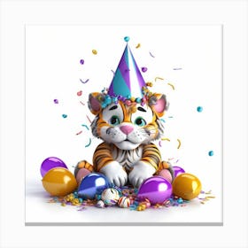 Birthday Tiger 3 Canvas Print