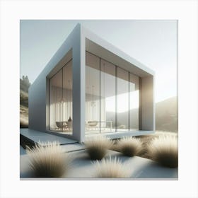 Modern House In The Desert 1 Canvas Print