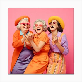 Old Women Laughing Together Canvas Print