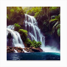 Waterfall In The Jungle Canvas Print