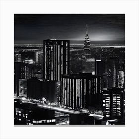 Cityscape At Night Canvas Print