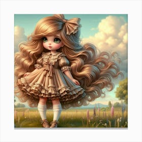 Little Girl With Long Hair 6 Canvas Print