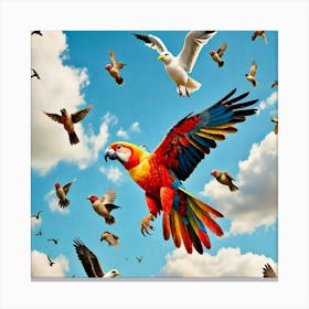 Flying birds Canvas Print