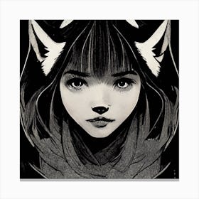 The Wolf Girl Square Canvas Print