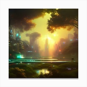 Futuristic City 1 Canvas Print