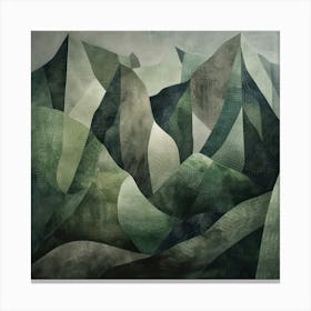 Japanese Watercolour Of Mount Gassan 3 Canvas Print