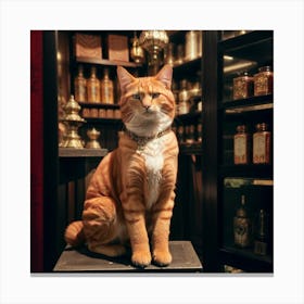 Cat In A Shop Canvas Print