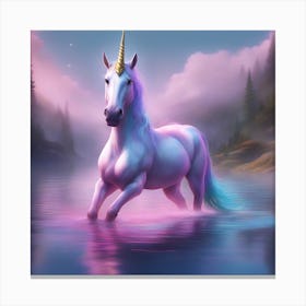 Unicorn In The Water 6 Canvas Print