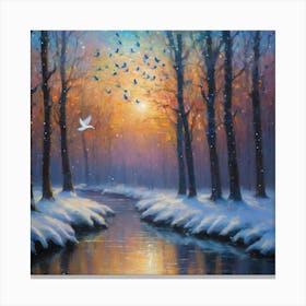 Woodland snow Canvas Print