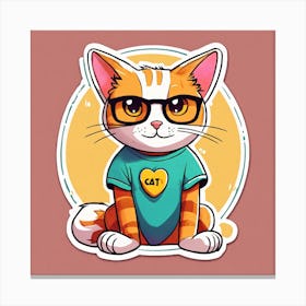 Cat With Glasses Canvas Print