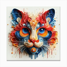 Abstract Cat Art Canvas Print