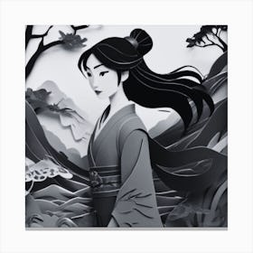 Black and White Woman Canvas Print