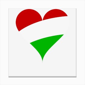 Love Heart Flag Hungary Canvas Print