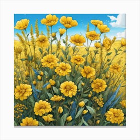 Yellow Cosmos 4 Canvas Print