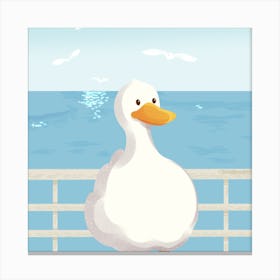 Duck On A Boat Canvas Print