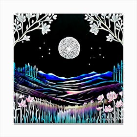 Moonlight Landscape Canvas Print