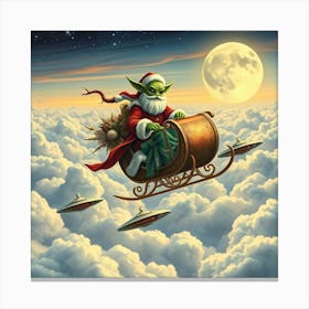 Grinch on Futuristic Sleigh Canvas Print