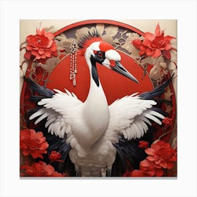 Crane Bird Painting Art Print Canvas Print