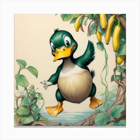 Duck In The Jungle 2 Canvas Print