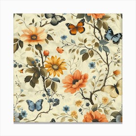 Floral Butterflies Canvas Print