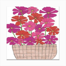 Flowers In A Basket Canvas Print