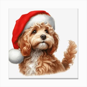 Santa Claus Dog 2 Canvas Print