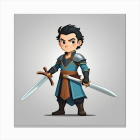 Default Sword Simple Cartoon Vector Character Design 0 Canvas Print