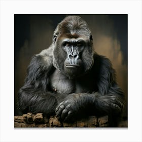 Portrait Of A Gorilla Canvas Print