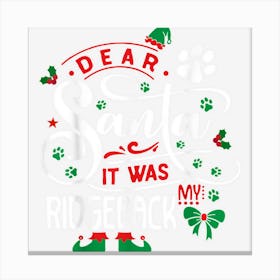 Santa Clause Elf Xmas Christmas Dog Breed My Ridgeback Canvas Print