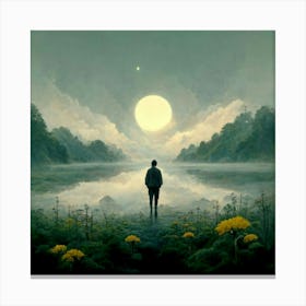 Man In The Moonlight Canvas Print