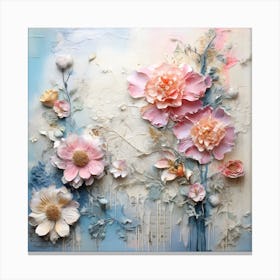 Vintage Pastel Flowers 4 Canvas Print