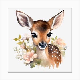 Fawn Watercolor Painting 1 Canvas Print