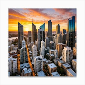 Brisbane, Australia Cubism Style Canvas Print