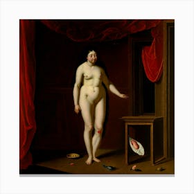 Naked woman In a room - Alexis Nudea Canvas Print