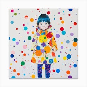 Girl In A Colorful Coat Canvas Print