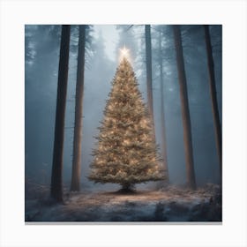 Christmas Tree In The Forest 39 Canvas Print