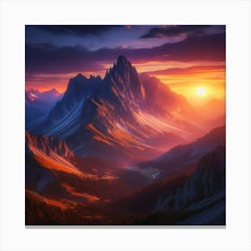 Sunset In The Mountains 2 Canvas Print