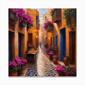 Alley Of Flowers Canvas Print