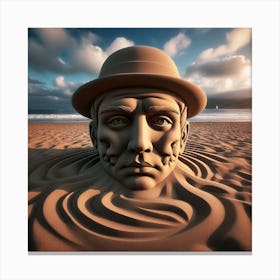 Sand Sculpture,Legacy in Sand, Inspired by René Magritte & MC Escher Canvas Print