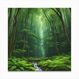 Stream In The Forest Canvas Print