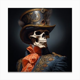 Skeleton In Top Hat 1 Canvas Print