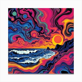 Psychedelic Sunset Canvas Print