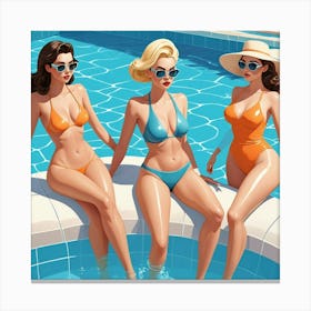 Default Pool Ladies Art Print 1 Canvas Print