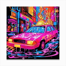 Psychedelic Taxi Canvas Print